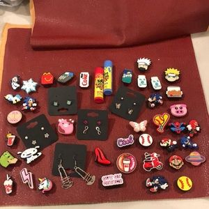 Accessory Bundle - CROC Charms, Earrings and Flavored Chapstick